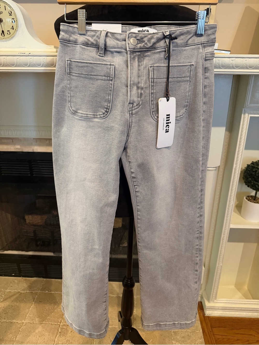 mica Light Gray Women's High-Rise Straight Jeans